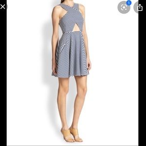 Torn by Ronny Kobo Striped Cutout Dress